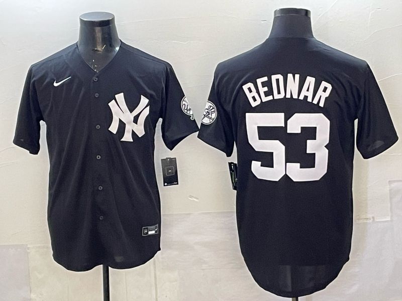 Men New York Yankees #53 Bednar Black Game Nike MLB 2025 Jersey 09->new york yankees->MLB Jersey